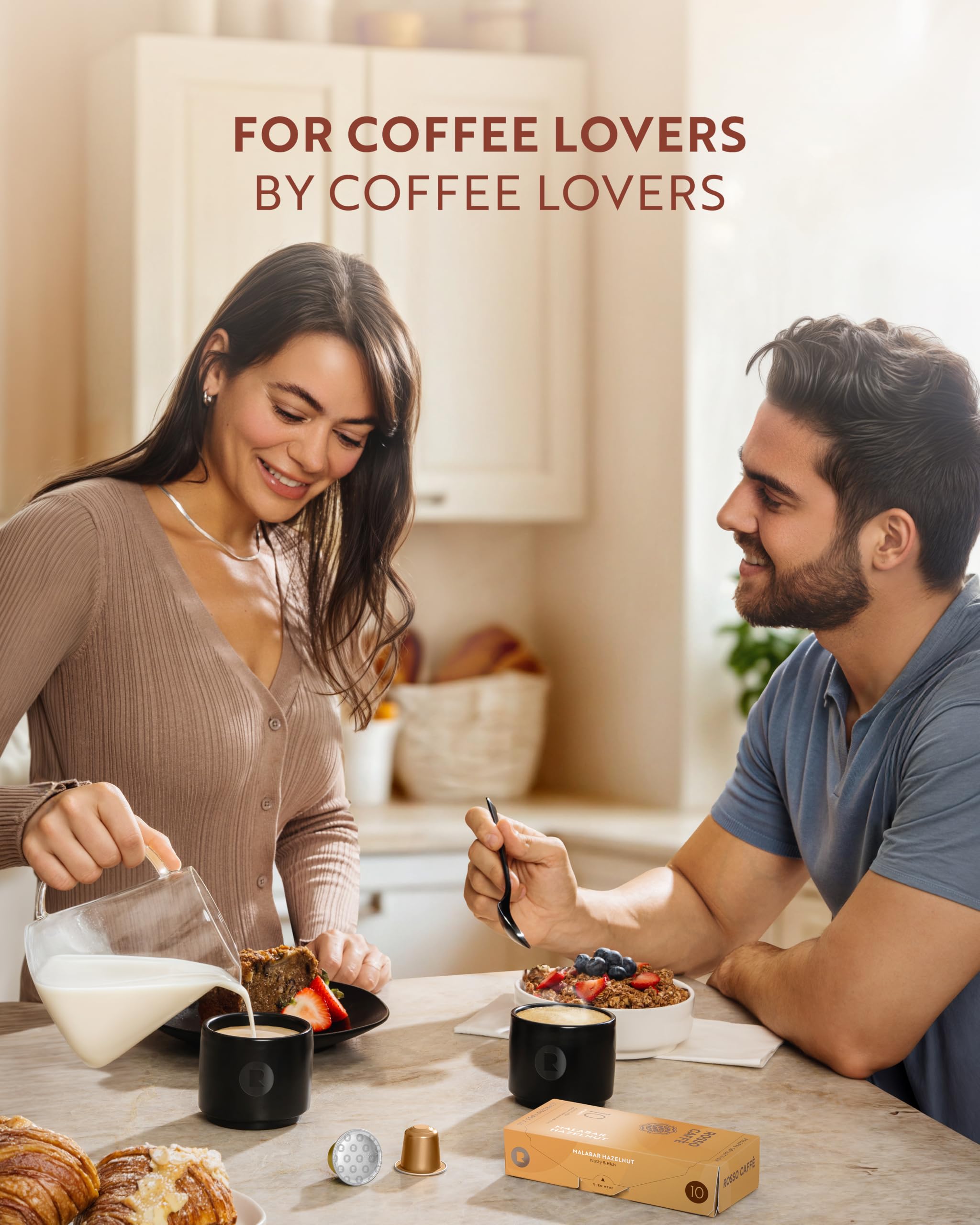 ROSSO CAFFÈ Espresso Pods for Nespresso Original Machines, Flavor Pack 80