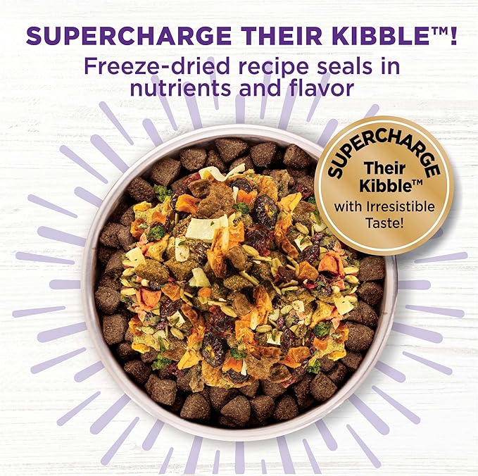 Wellness Bowl Boosters Skin and Coat Health Dog Food Topper with Freeze Dried Pieces for Small, Medium, and Large Breeds, Grain Free, Natural, Chicken Recipe, 4 oz Bag