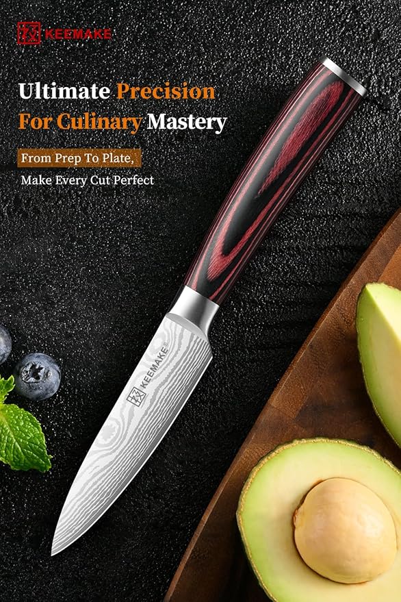 KEEMAKE 3.5 Inch Paring Knife, Ultra Sharp Fruit Knife