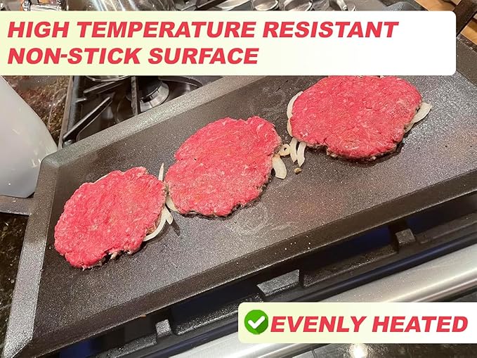 Universal Carbon Steel Griddle for Gas Grill, Stove top & Induction Cooktop