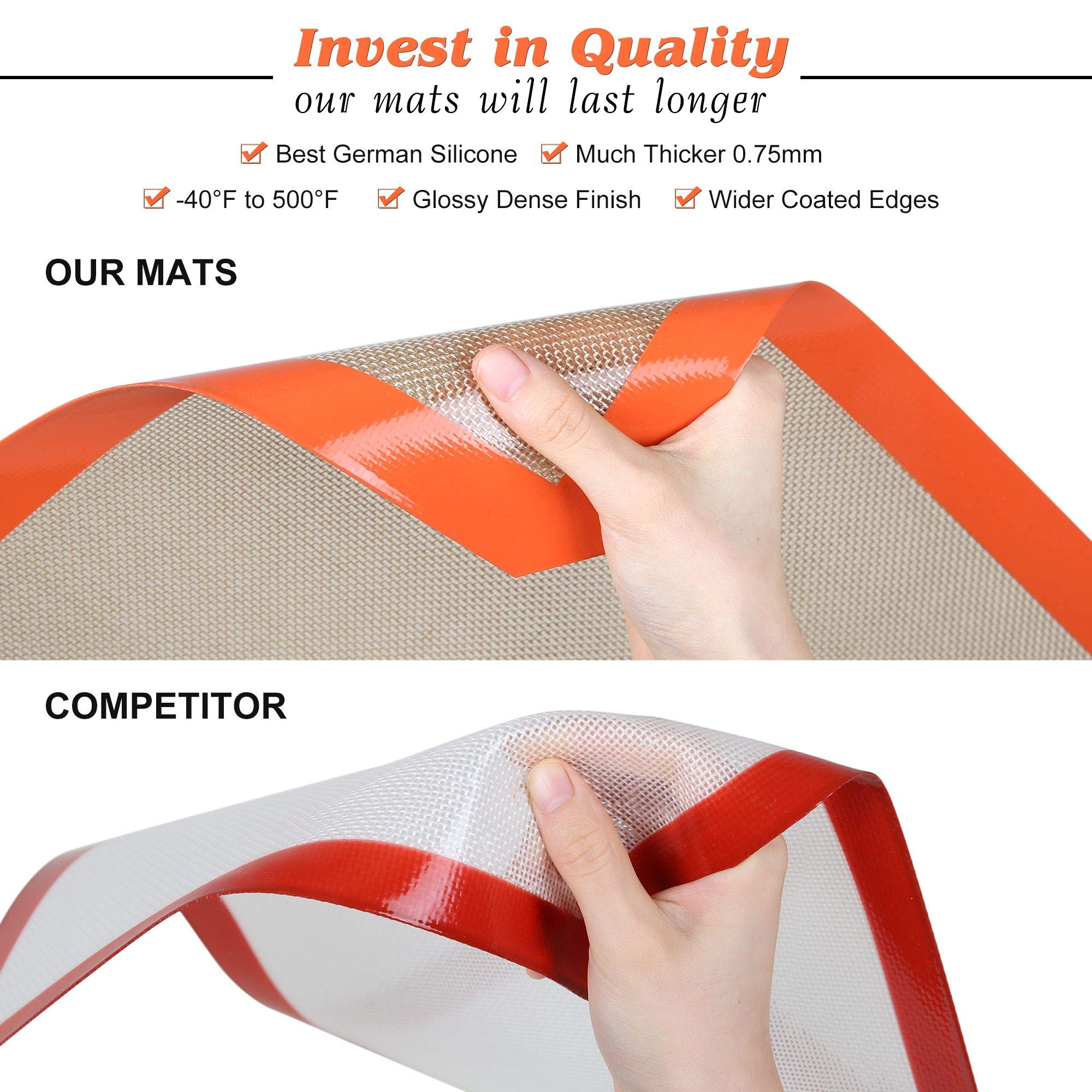 MMmat Best German Silicone Baking Mat, Half Sheet Baking Mat for Oven
