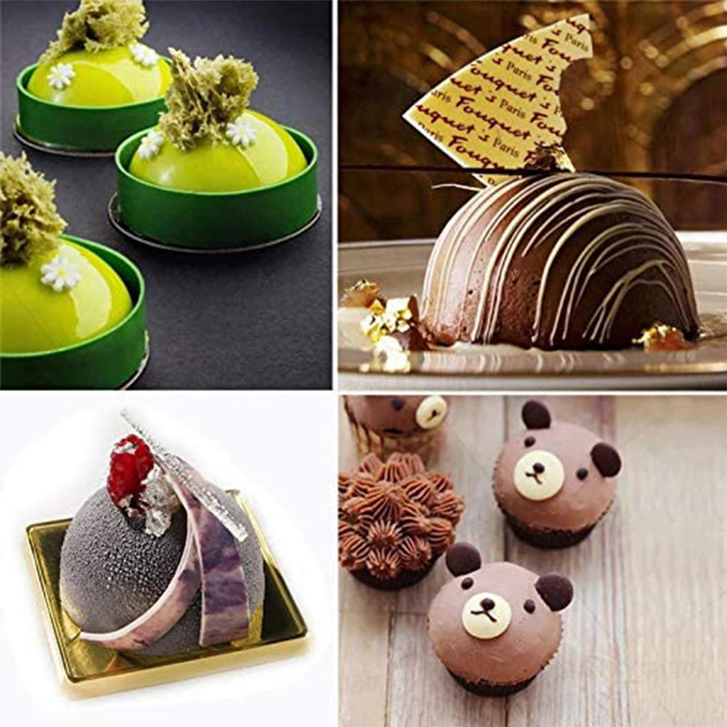 OCPO Kitchen 3D Sphere Silicone Mold for Baking Mousse Cake, 8 Cavities