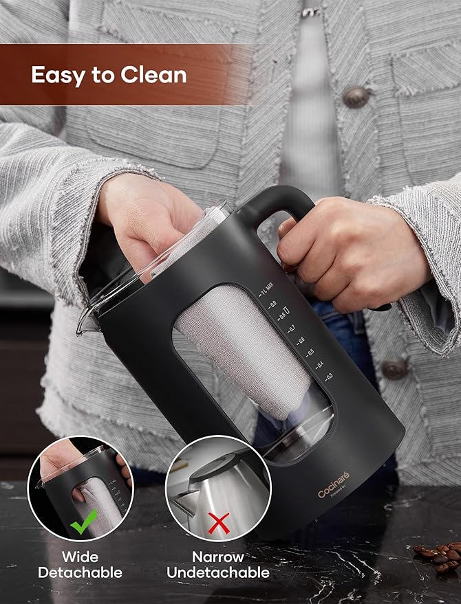 INTASTING Electric Tea Kettle with Infuser, 1℉ Temperature Control, 1 Liter