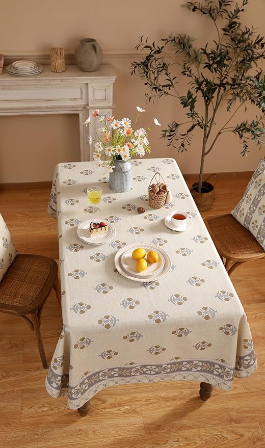 patdrea Vintage French Linen Tablecloth,Rectangular,110"x63"-Istana A