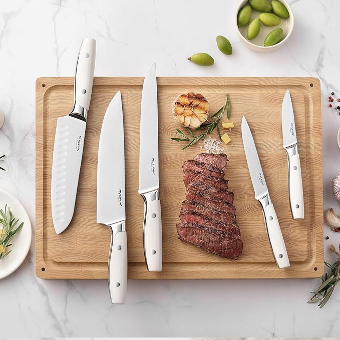 Musifan 5-Piece Chef Knife Set, Professional Ultra Sharp Kitchen Knives For Cooking High Carbon Stainless Steel, With Ergonomic Handle Design (five)
