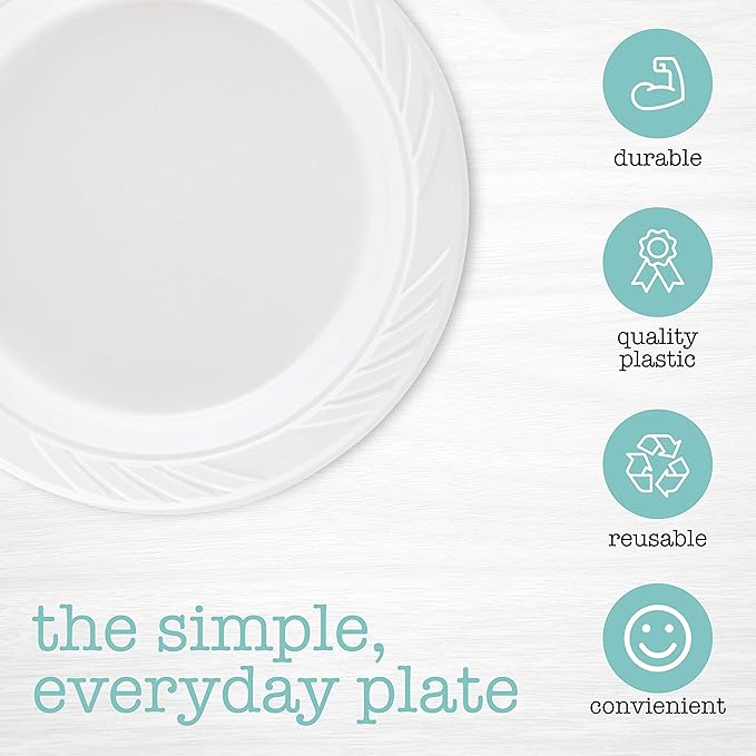 200 Count Disposable 6 Inch White Plastic Dessert Plates