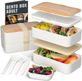 Bentoheaven Bento Box Adult, Stackable Lunch Box, 40 oz, Bright Light