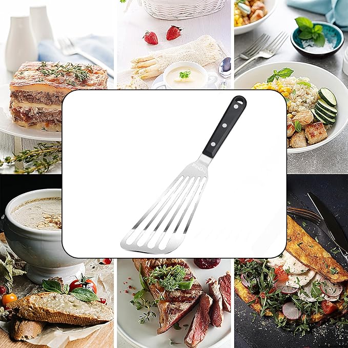 KSENDALO 2 Pack Flexible Fish Spatula Stainless Steel for Kitchen