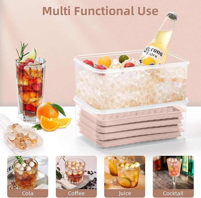 WIBIMEN Mini Ice Cube Trays for Freezer with Lid, 0.55" Pebble Ice