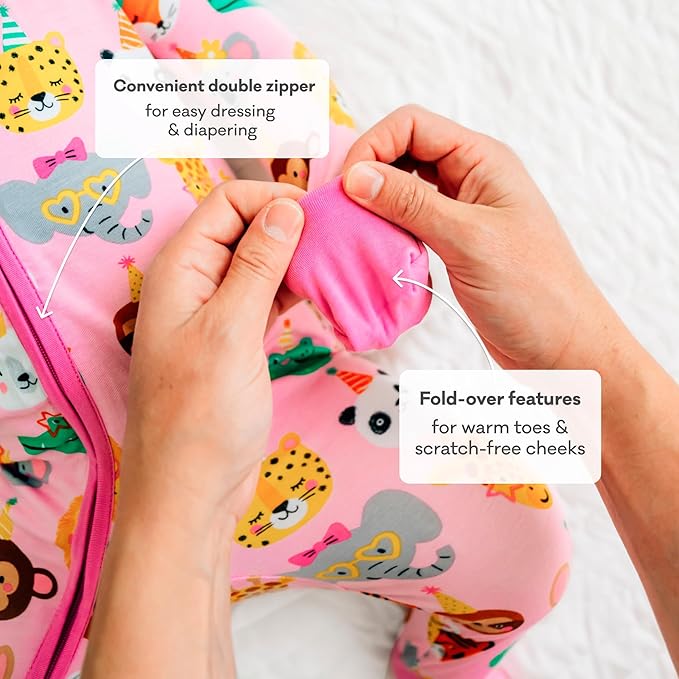 Little Sleepies Baby Pajamas, Pink Party Pals, Preemie