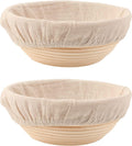 DOYOLLA Round Bread Dough Proofing Rising Rattan Baskets(Set of 2, 9 inch) w/Liners for Home Sourdough Bread Bakers