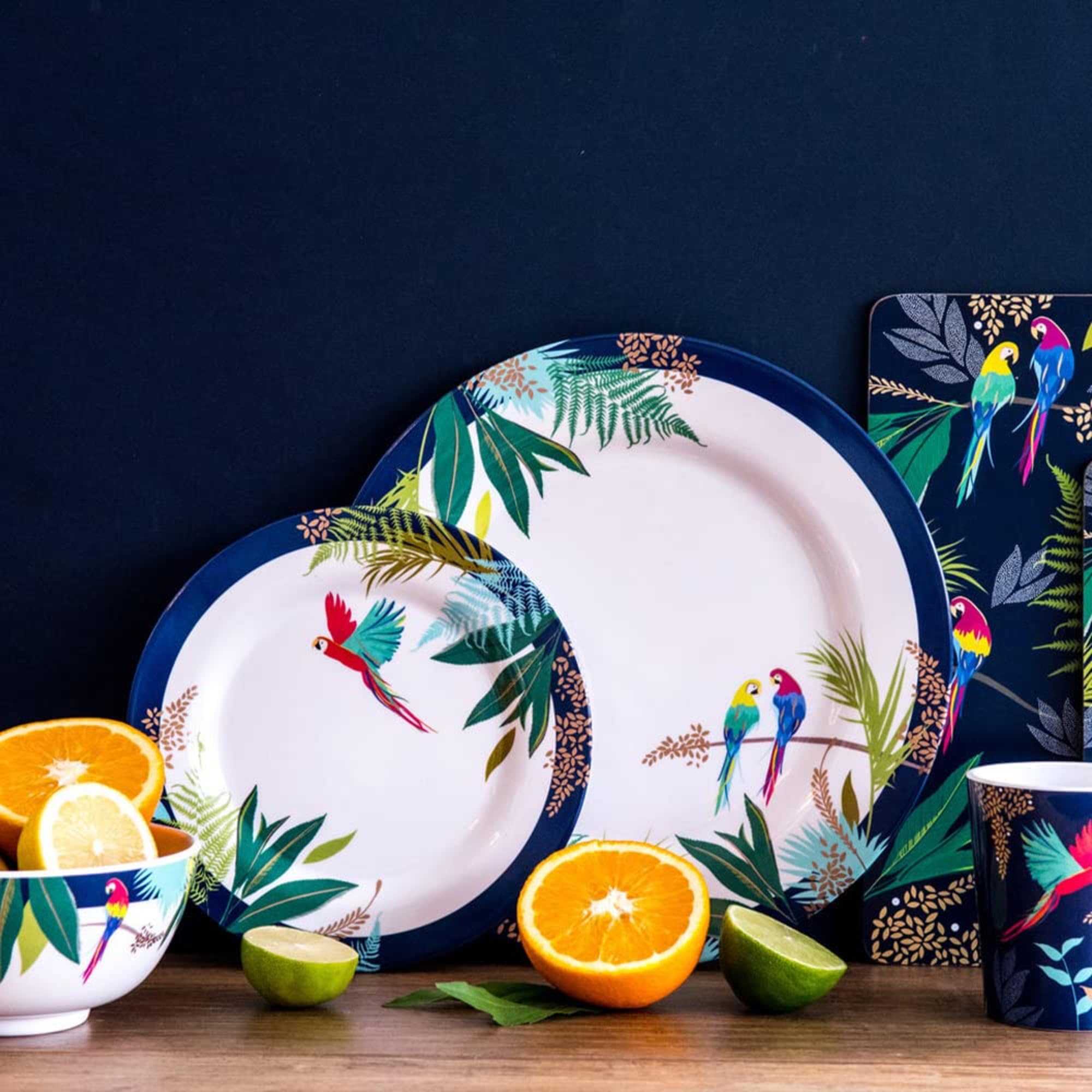 Portmeirion Sara Miller Parrot Salad Plate - Set of 4