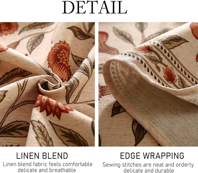 ISAENNE Designer French Linen Rectangular Tablecloth,79"x55"-Alvarado D