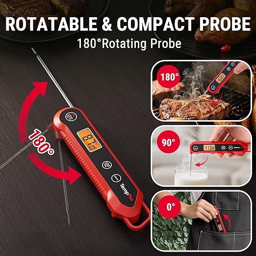 TempPro TempSwift 1 Sec Meat Thermometer Digital for Kitchen Cooking Food