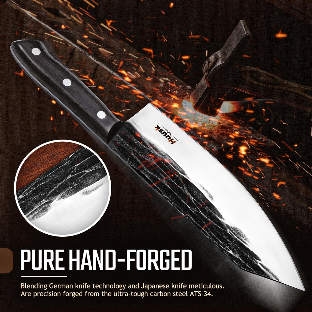 Huusk Japanese Cooking Knife, Butcher Knives for Meat Cutting