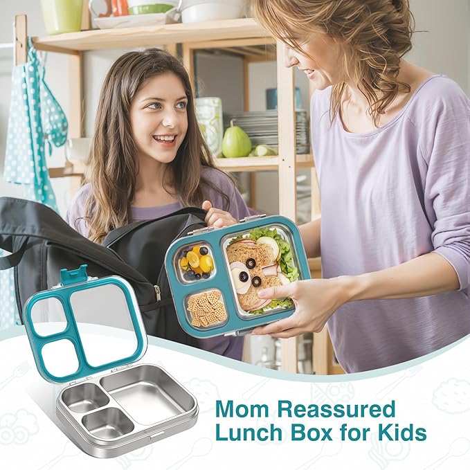 HOMEKOL Stainless Steel Bento Lunch Box, Blue, 3.3Cups
