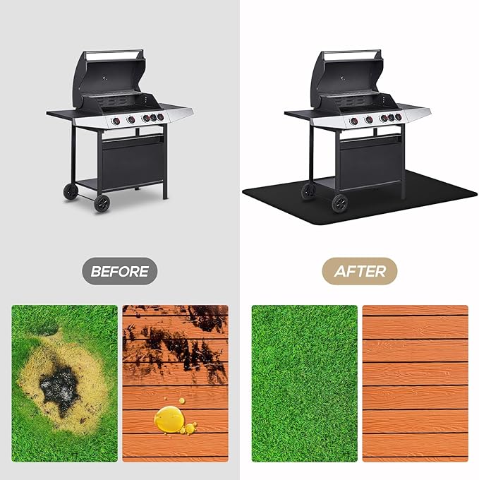 FIREWESS 40 x 60inch Under Grill Mat for Outdoor Grill, Double-Sided Fireproof Grill Pad,Perfect for Outdoor Barbecue Spots,Fireproof, Waterproof Grill Floor Pads Fire Pit Mat Fireplace Mat