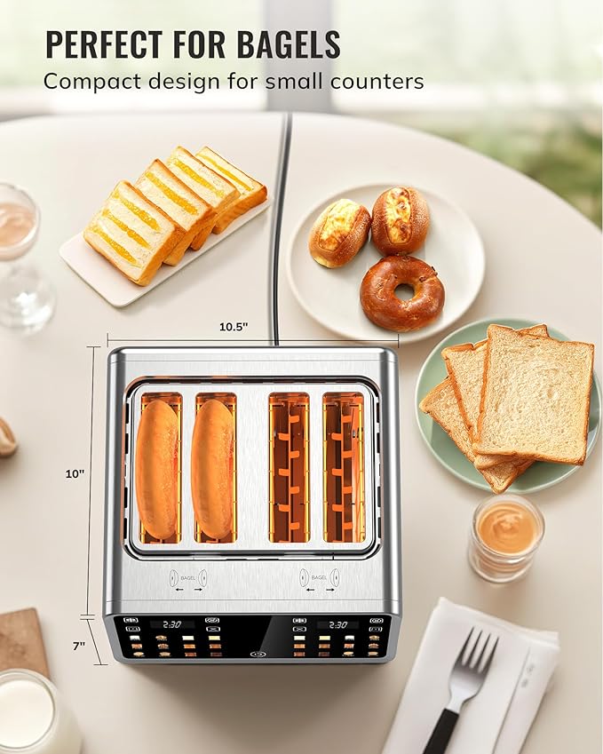Keenstone 4-Slice Digital Smart Toaster with Touchscreen & Dual Control