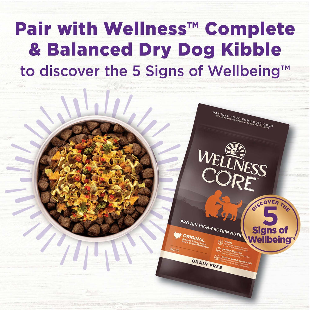 Wellness Bowl Boosters Digestive Health Dog Food Topper with Freeze Dried Pieces for Small, Medium, and Large Breeds, Sensitive Stomach, Grain Free, Natural, Chicken Recipe, 4 oz Bag