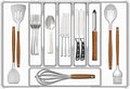 Baosia Silverware Drawer Organizer, Expandable Utensil Tray for Kitchen Drawers,BPA Free Flatware and Cutlery Holder,Adjustable Plastic Storage for Utensil like Spoons, Forks, Knives.Clear