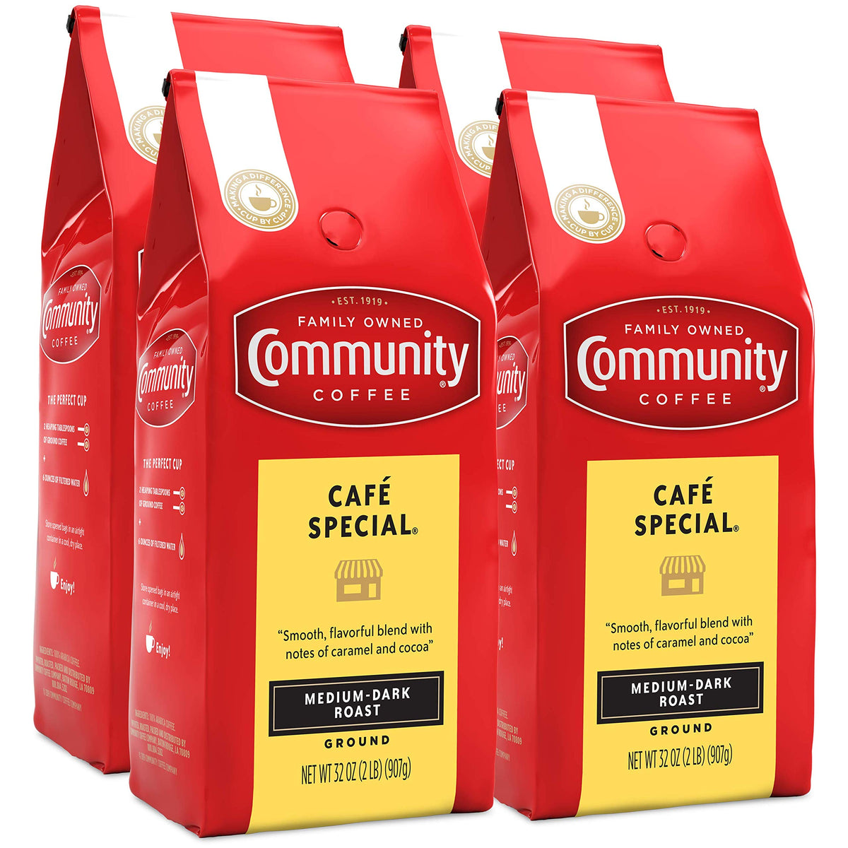 Community Coffee 100% Colombia 72 Ounce, Medium Dark Roast Ground Coffee, 12 Ounce (Pack of 6)