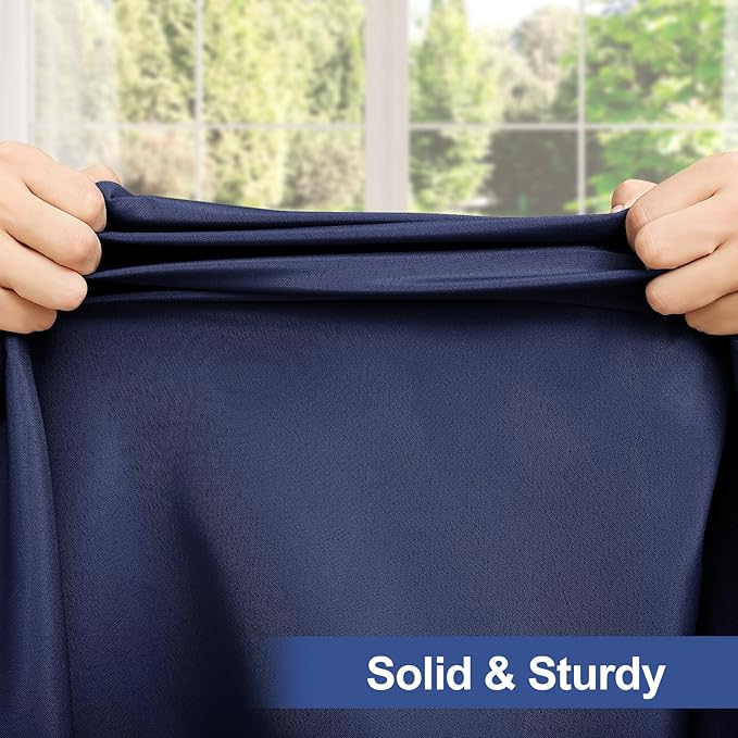 homing Rectangle Table Cloth Cover, Water-Resistant Polyester Elastic Fitted Tablecloth, Fits for 6 Foot Folding Tables, Washable Table Protector for Picnic, Camping, Outdoor (Navy Blue, 30" x 72")