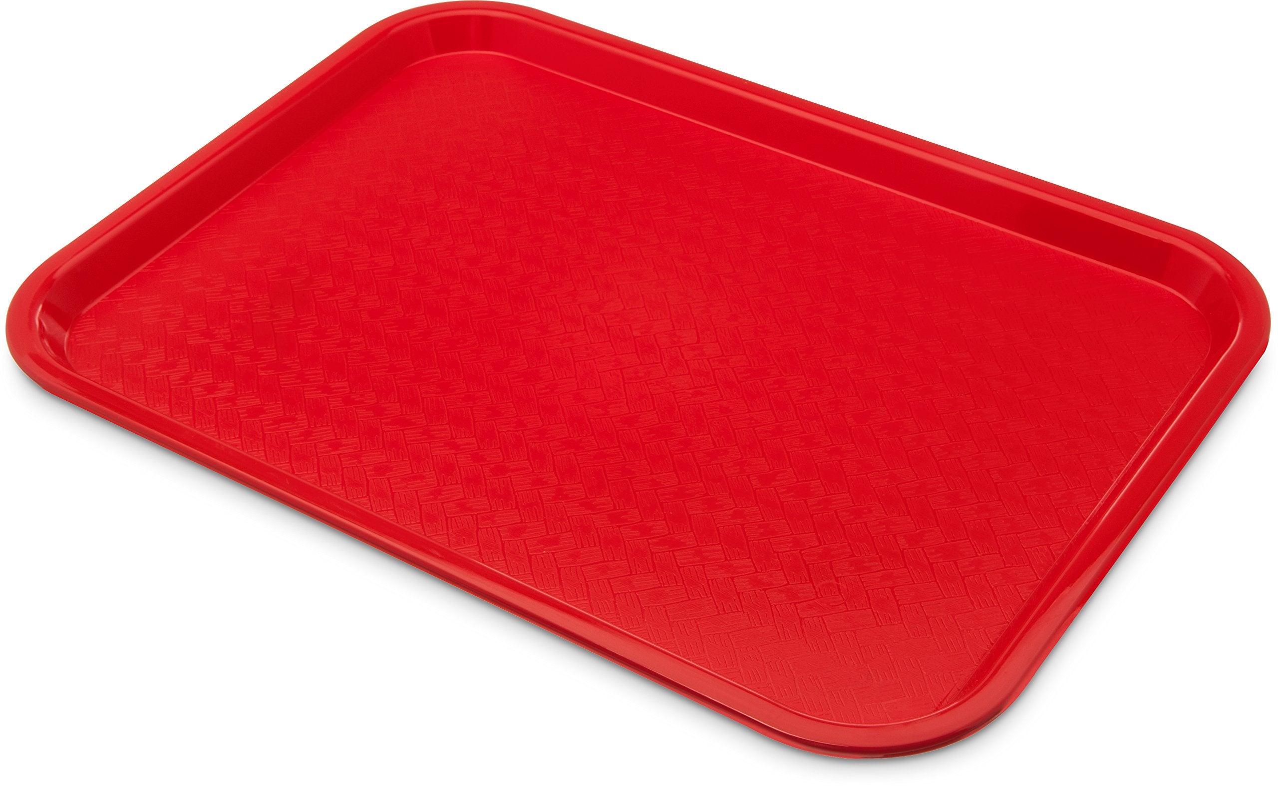 Carlisle FoodService Products Café Cafeteria Tray, Fast Food Tray for Restaurant or Commercial Use, 12" x 16", 1 Count, Red