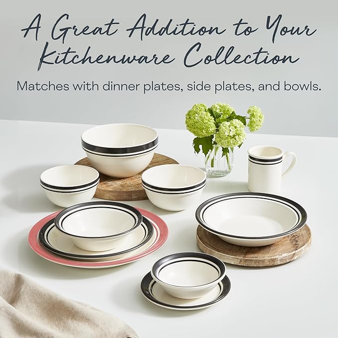 Portmeirion Potter's Stripe Salad Plate - Red, Set of 4