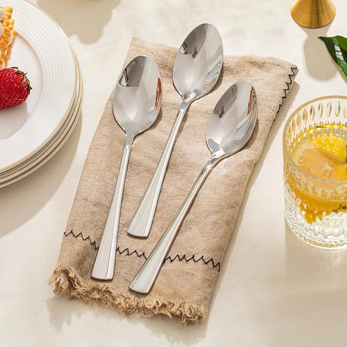 KINGSTONE 16 Piece Dinner Spoons Set, 18/10 Stainless Steel Spoons