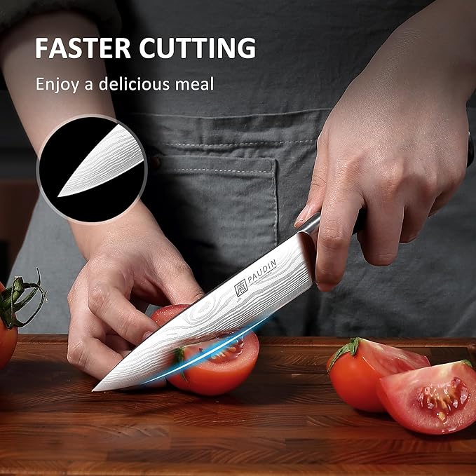 PAUDIN Chef Knife, 6 Inch Sharp Kitchen Knife, Small Kitchen Knives