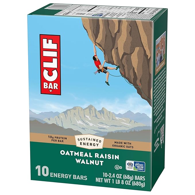 CLIF BAR Protein Energy Bars, Oatmeal Raisin Walnut, 10ct