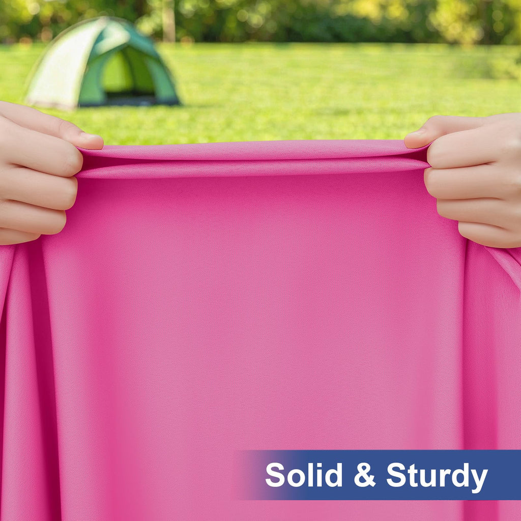 homing Rectangle Table Cloth Cover, Water-Resistant Polyester Elastic Fitted Tablecloth, Fits for 8 Foot Folding Tables, Washable Table Protector for Picnic, Camping, Outdoor (Rose Pink, 30" x 96")
