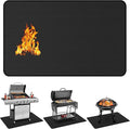 Protebox 90 x 48 inch Under Grill Mats for Outdoor Grill, Double-Sided Fireproof Deck and Patio Protector Mat, Waterproof Oil-Proof BBQ Floor Pad Indoor Fire Pit Fireplace Mat