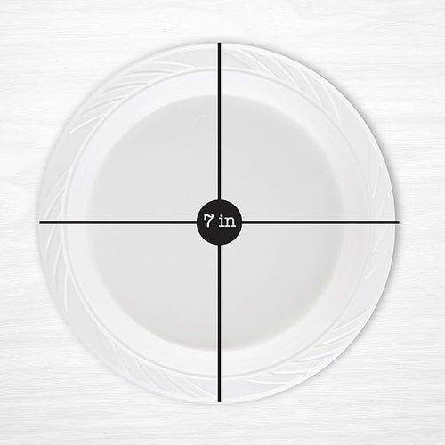 100 Count Disposable 7 Inch White Plastic Plates