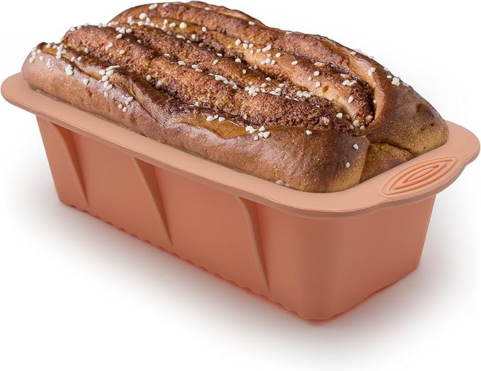 Baocuan 3 pack Silicone Bread Loaf Pans - Baking Mold For Baking Cakes,Brownies,Long loaf of bread Cheesecakes,Homemade Cakes Breads,Meatloaf,Ice brickand and More Set of 3 colors