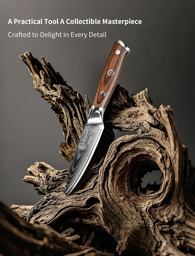 Damascus Paring Knife – Japanese AUS-10 Steel Core Small Kitchen Knife