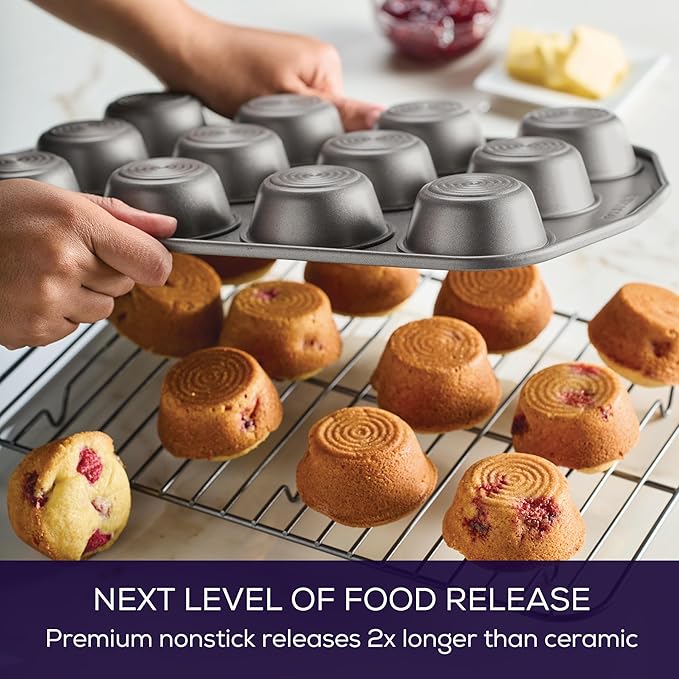 Circulon Total Nonstick Bakeware Set, Metal Baking Pans Set, 10-Piece, Gray