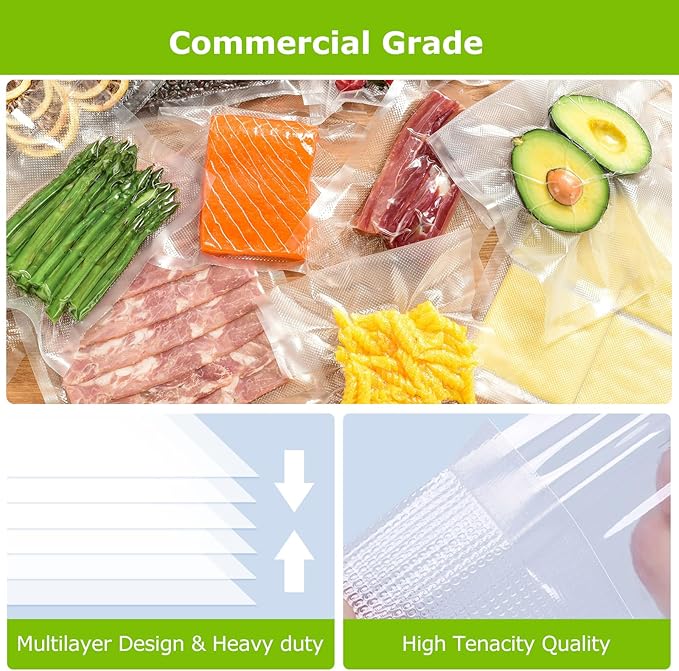 Bonsenkitchen Vacuum Sealer Bags Rolls, 2 Rolls 11 in x 50 ft