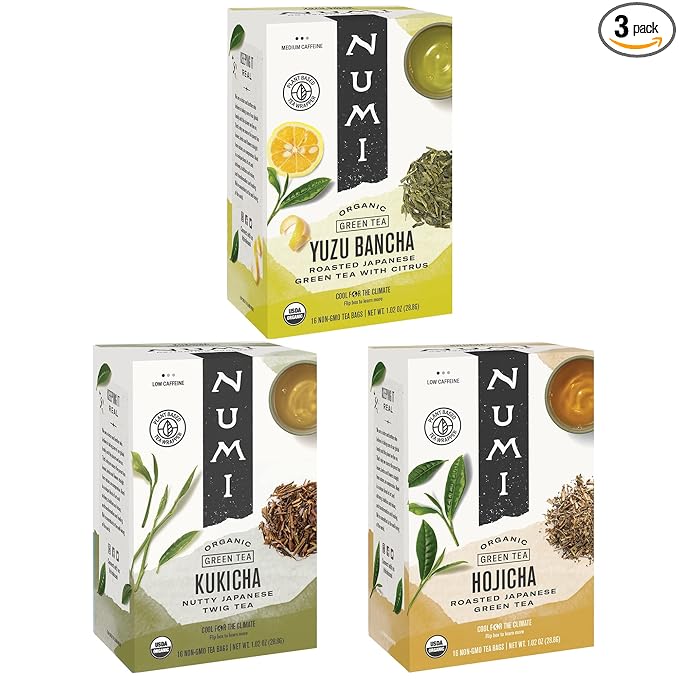 Numi Organic Roasted Japanese Green Tea Variety Pack, 48 Japanese Green Tea Bags