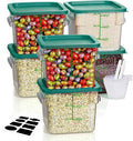 6QT 6PCS NSF Commercial Clear Food Storage Containers with Lids(GREEN)