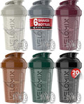 VELOMIX 6 Pack 20oz Protein Shaker Bottle for Protein Mixes, Mood Tones