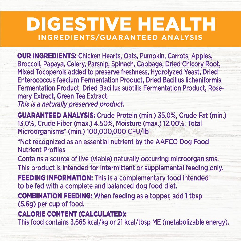 Wellness Bowl Boosters Digestive Health Dog Food Topper with Freeze Dried Pieces for Small, Medium, and Large Breeds, Sensitive Stomach, Grain Free, Natural, Chicken Recipe, 4 oz Bag