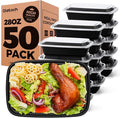 Glotoch Meal Prep Containers with Lids, 28 oz, 50 Pack (100-Piece)