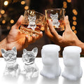 2 Pack 3D French Bulldog Ice Cube Silicone Mold Ice Cube Tray | Candle Mold
