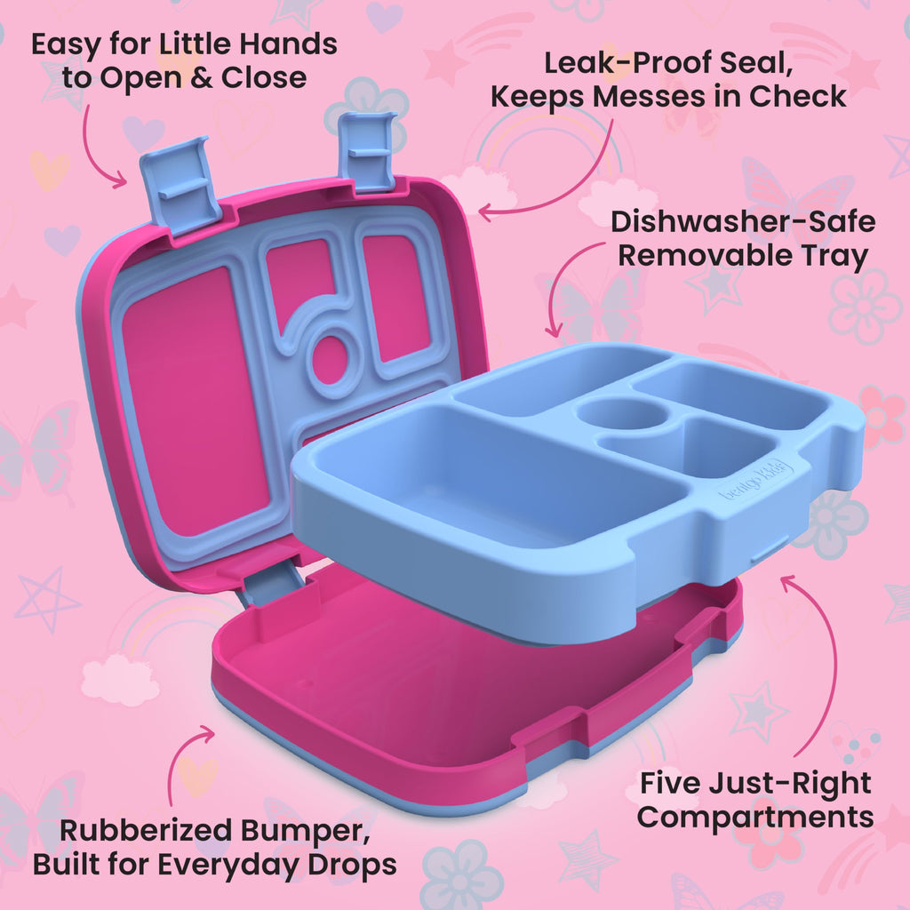 Bentgo Kids Prints Leak-Proof 5-Compartment Bento-Style Kids Lunch Box