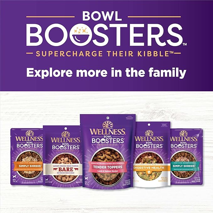Wellness Bowl Boosters Joint Health Dog Food Topper with Freeze Dried Pieces for Small, Medium, and Large Breeds, Grain Free, Natural, Chicken Recipe, 4 oz Bag