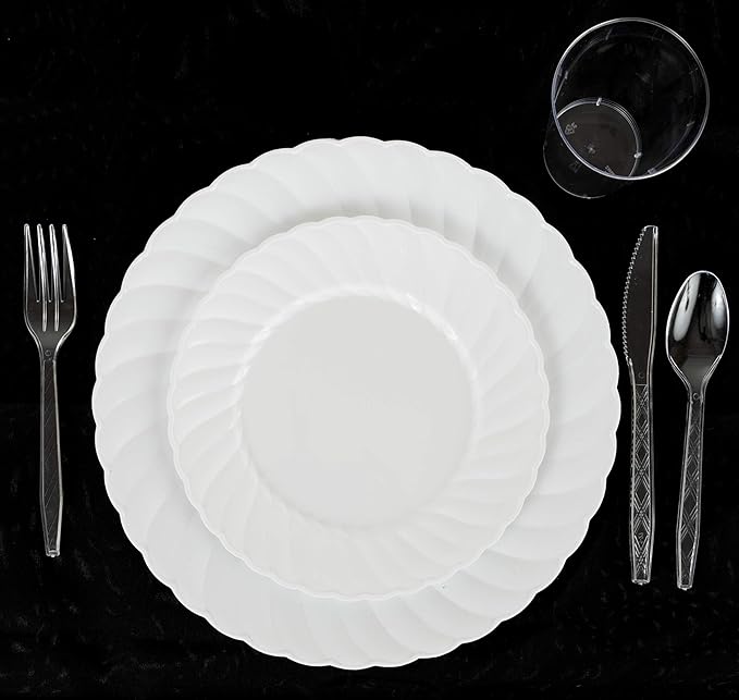 PARTY BARGAINS Argyle Settings Clear Plastic Cutlery Set 2160‑Piece – 1080 Forks, 720 Spoons, 360 Knives – Heavy‑Duty Disposable Utensils for Parties, Weddings, Buffets, BBQs & Catering – BPA Free