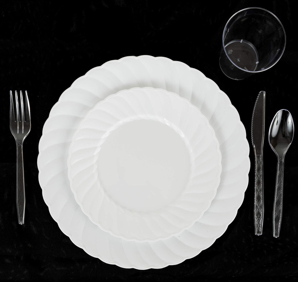 PARTY BARGAINS Argyle Settings Clear Plastic Cutlery Set 2160‑Piece – 1080 Forks, 720 Spoons, 360 Knives – Heavy‑Duty Disposable Utensils for Parties, Weddings, Buffets, BBQs & Catering – BPA Free