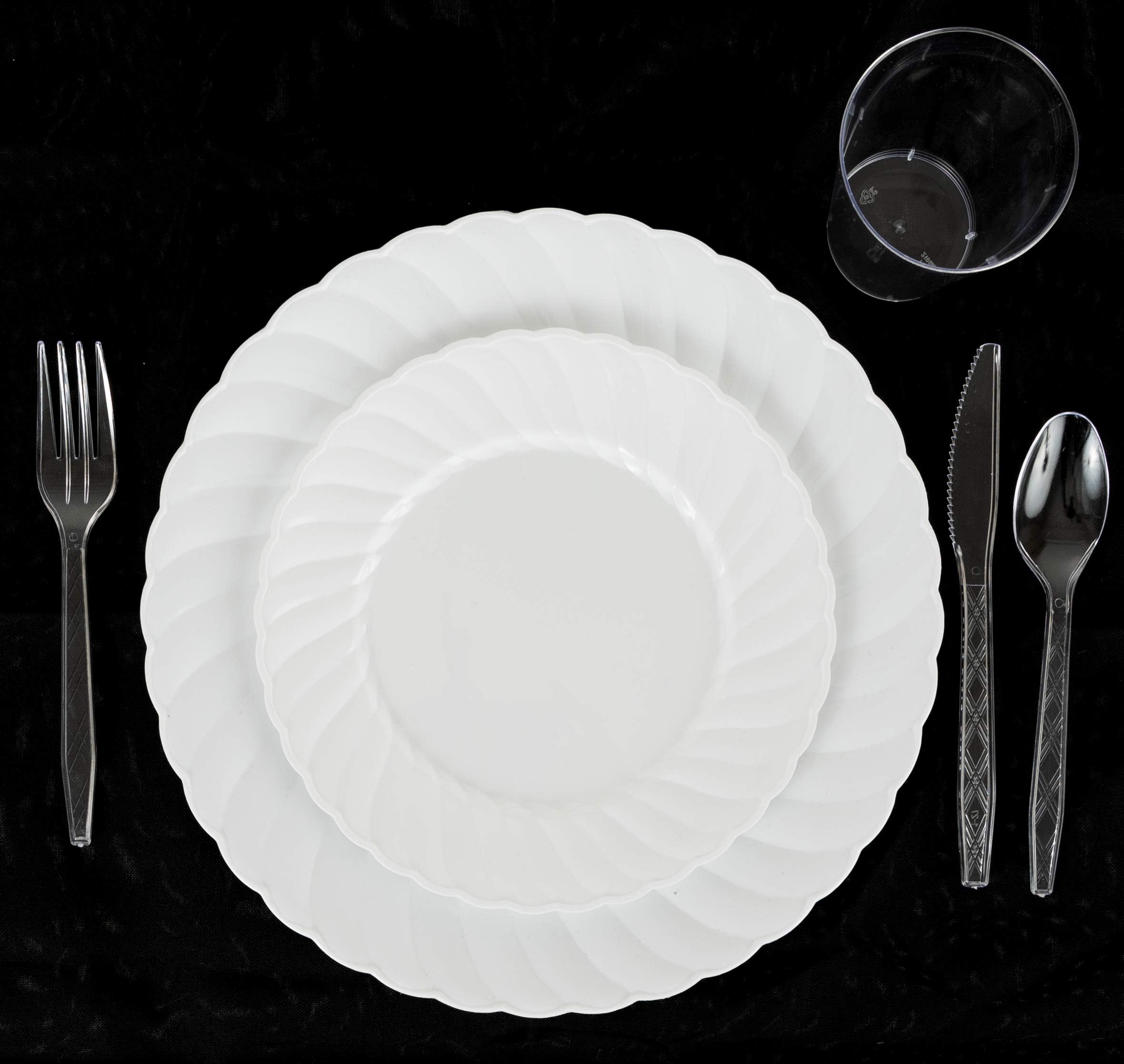 PARTY BARGAINS Argyle Settings Clear Plastic Cutlery Set 2160‑Piece – 1080 Forks, 720 Spoons, 360 Knives – Heavy‑Duty Disposable Utensils for Parties, Weddings, Buffets, BBQs & Catering – BPA Free