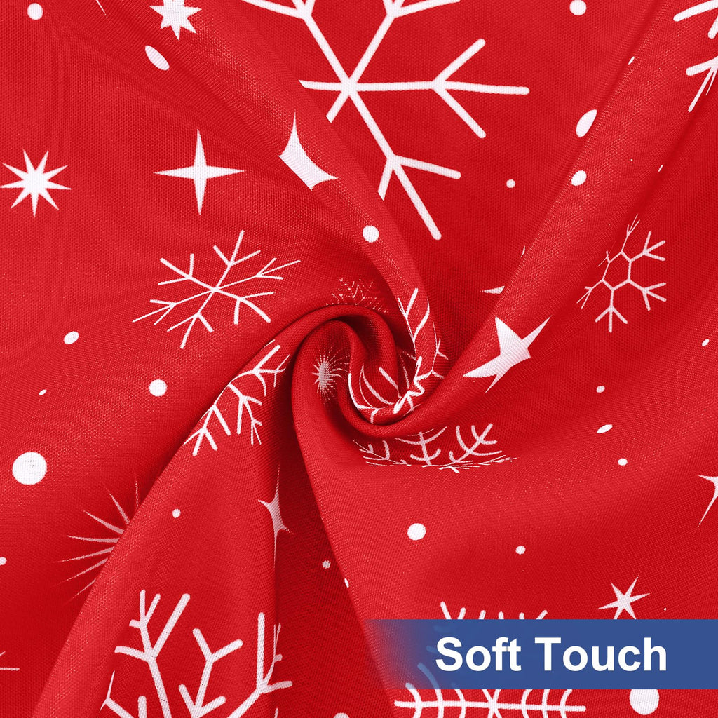 homing Rectangle Table Cloth Cover, Water-Resistant Polyester Elastic Fitted Tablecloth, Fits for 8 Foot Folding Tables, Washable Table Protector for Picnic, Camping, Outdoor (Snowflakes, 30" x 96")